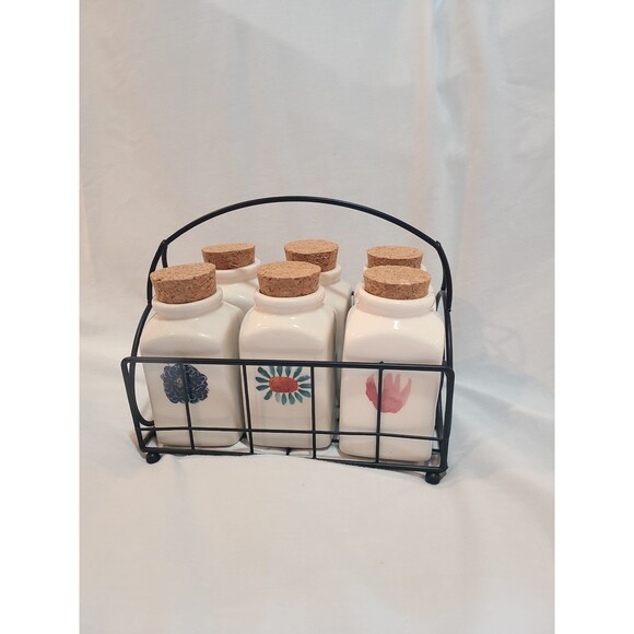 Rae Dunn Spice Rack Jars with Holder - Picture 1 of 7